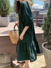 Loose Straight Ruffled Lantern Sleeve Dress